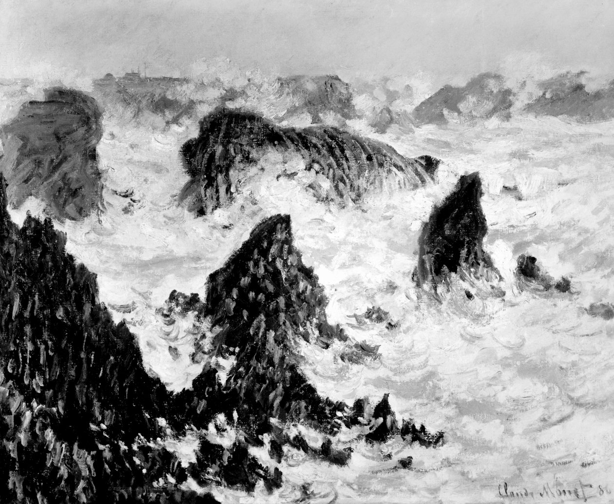 The Rocks of Belle-Ile, 1886 af Claude Monet