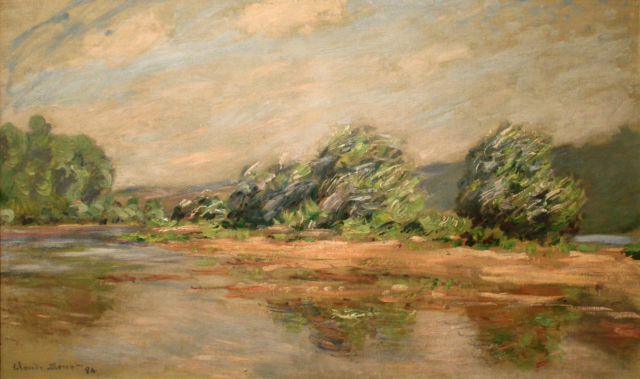 Seinen ved Port-Villez (et vindstød) af Claude Monet
