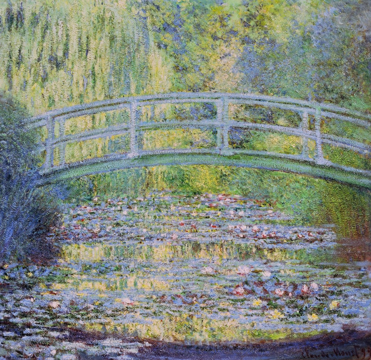 Åkandedammen med den japanske bro af Claude Monet