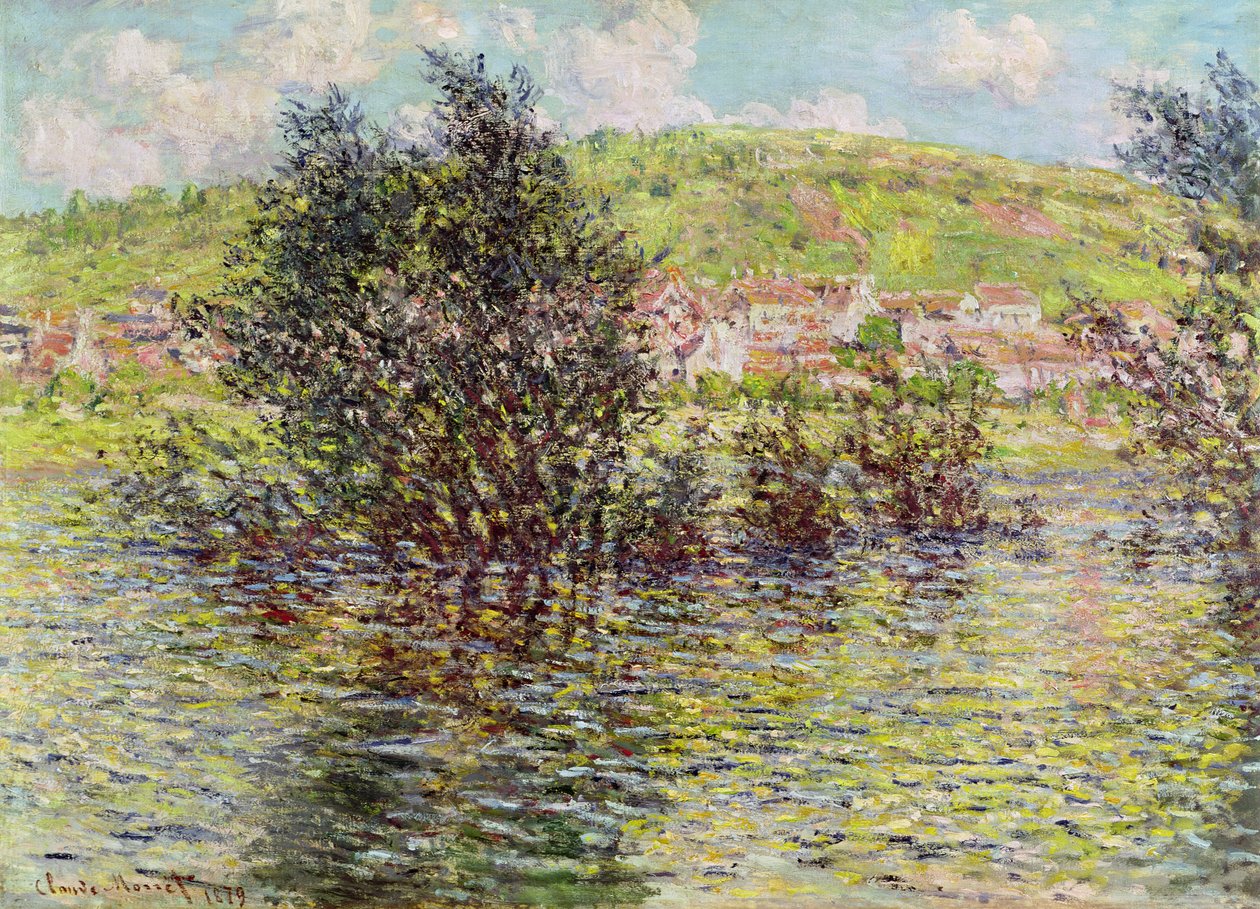 Vetheuil, Udsigt fra Lavacourt, 1879 af Claude Monet
