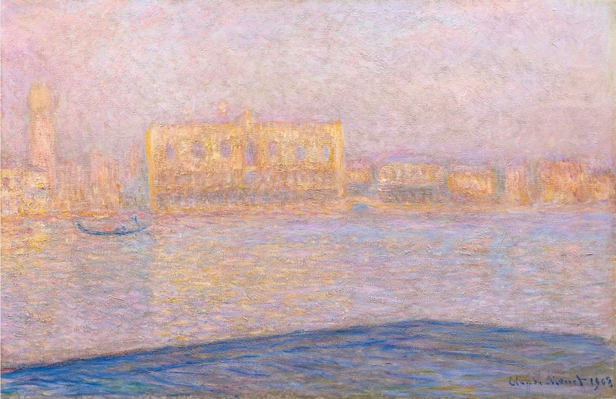 Udsigt over Doges -paladset fra San Giorgio Maggiore af Claude Monet