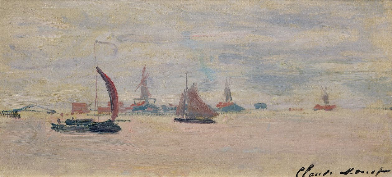 Udsigt over Voorzaan, 1871 af Claude Monet