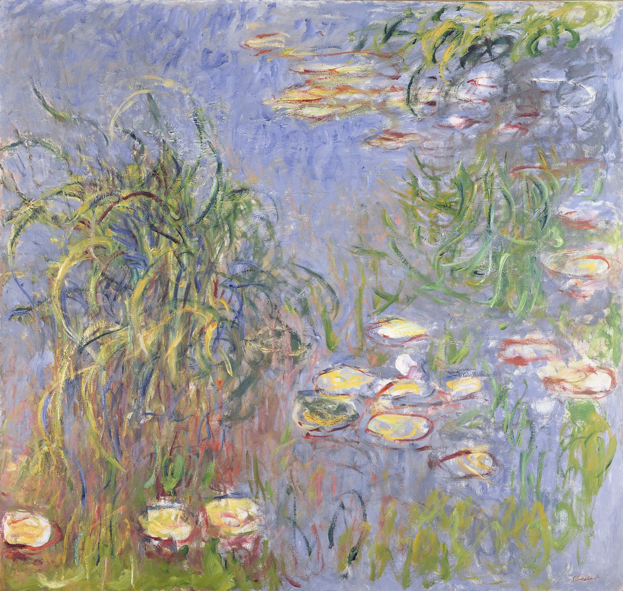 Åkander, klynge af græs, 1914-17 af Claude Monet