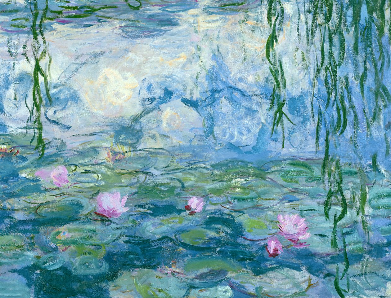 Vandliljer, 1916-19 olie på lærred detalje af 161015 af Claude Monet
