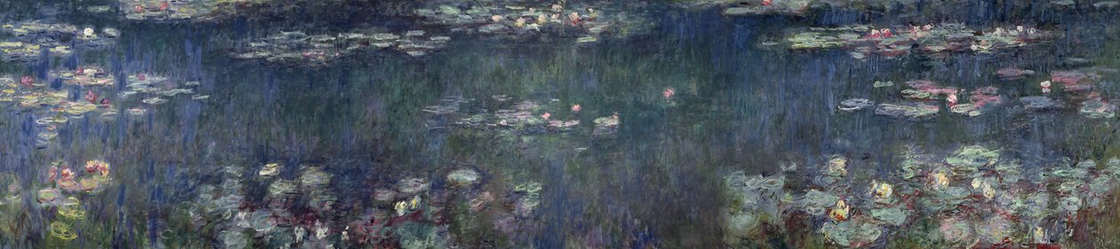 Waterlilies: Green Reflections, 1914-18 (venstre og højre sektion) af Claude Monet