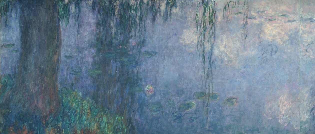 Åkander: Morgen med grådende pile, detalje i venstre sektion, 1914-18 (se også 71321-22) af Claude Monet