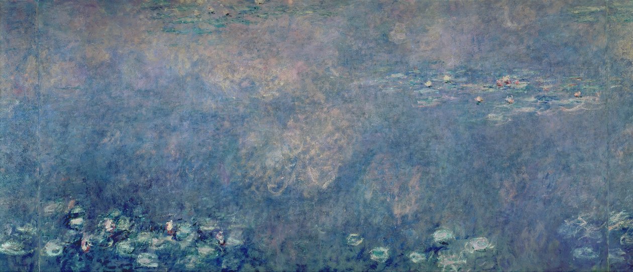 Åkander: Two Weeping Willows, midterste venstre sektion, 1914-18 (se også 75700, 75702-03) af Claude Monet