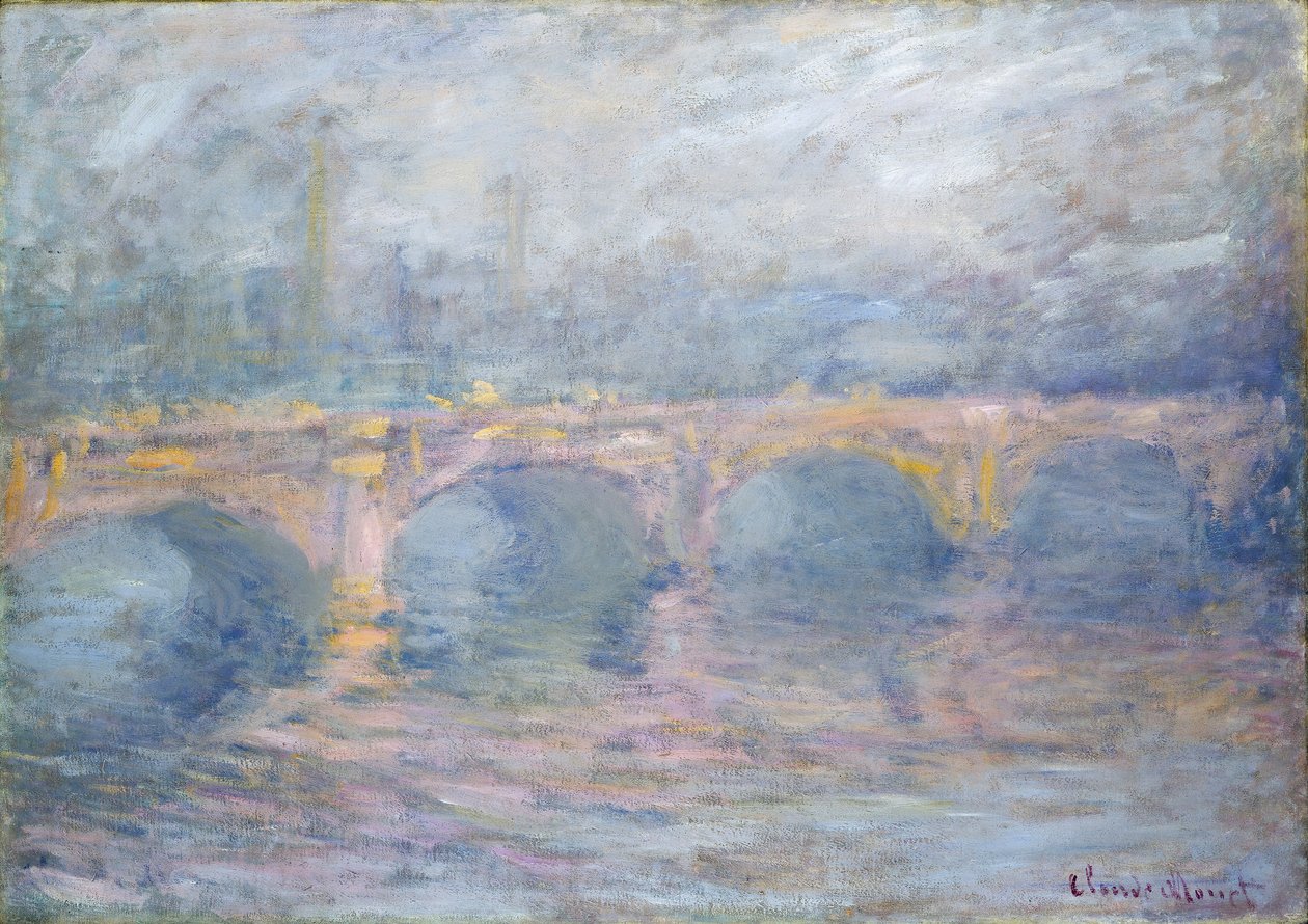 Waterloo Bridge, London, ved solnedgang, 1904 af Claude Monet