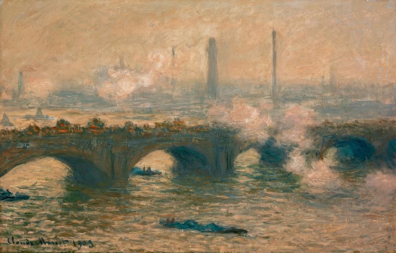 Waterloo Bridge, temps gris af Claude Monet