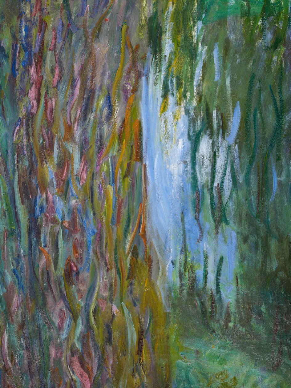 Grædende pil og vandliljedammen, 1916-19 detalje af 182047 olie på lærred af Claude Monet