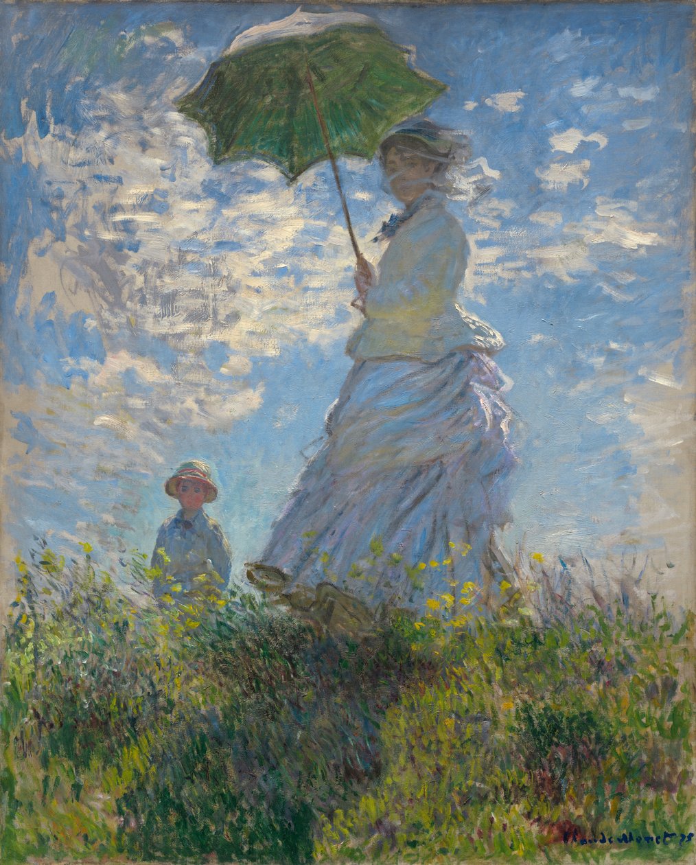 Kvinde med parasol af Claude Monet