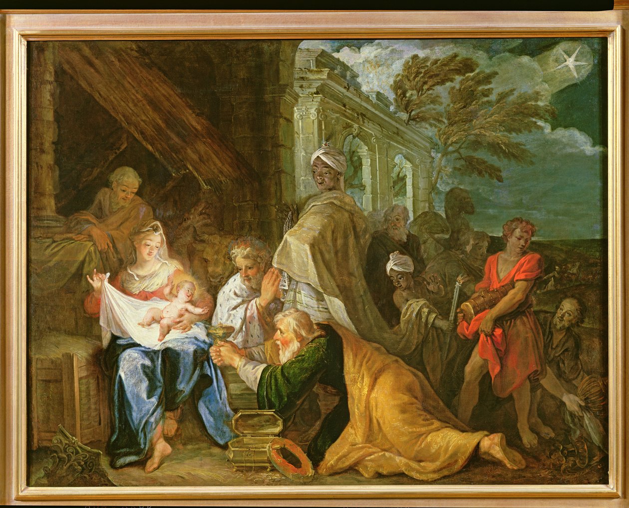 Tilbedelse af Magi, 1708 af Claude Verdot