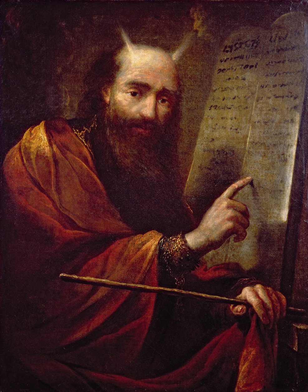 Moses og lovens tavler af Claude Vignon