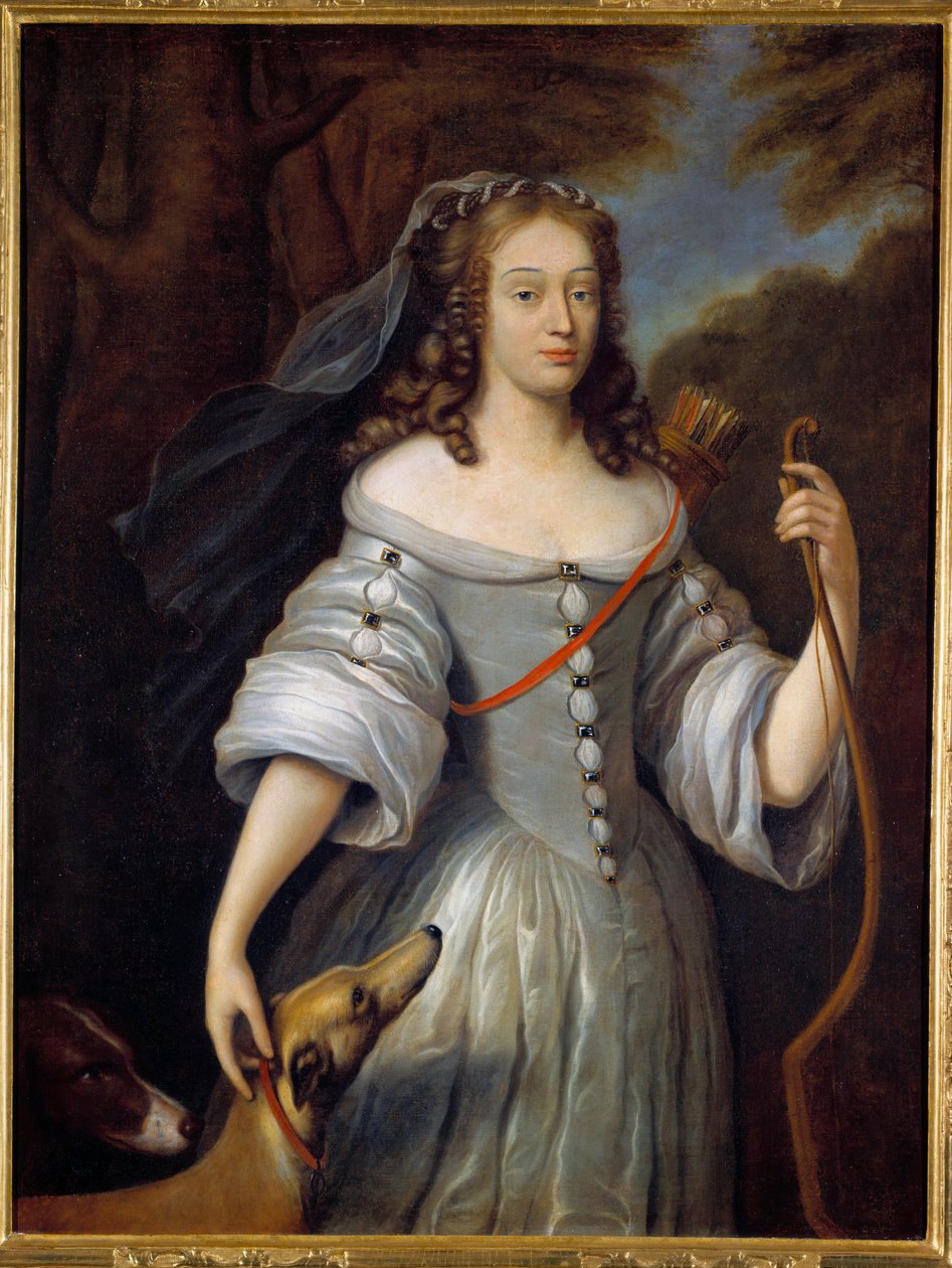 Portræt af Louise Francoise de la Baume le Blanc (Louise Francoise de la Valliere) Madame de la Valliere af Claude (after) Lefebvre
