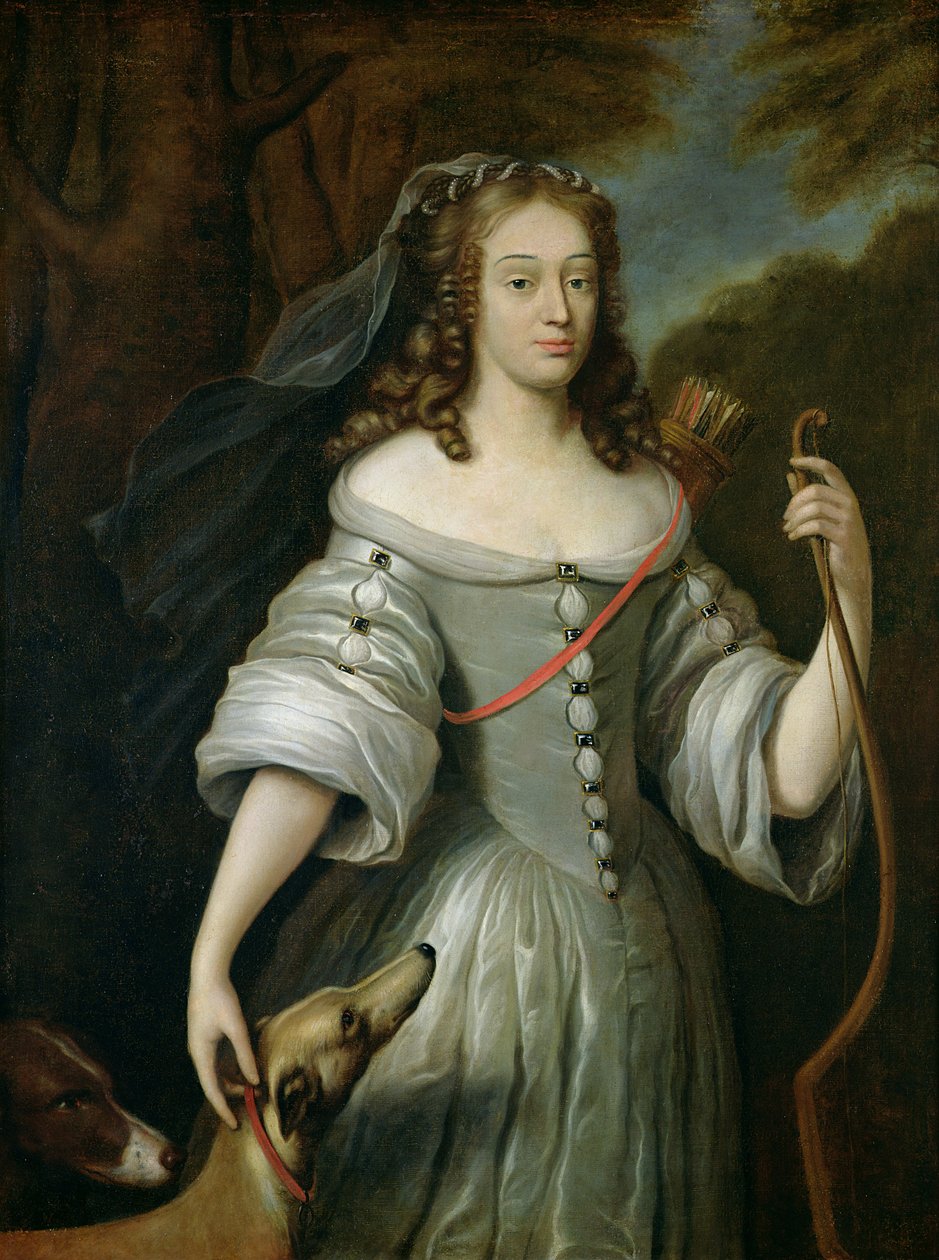 Portræt af Francoise Louise de la Baume le Blanc (1644-1710) hertuginde af Vaujour, også kendt som Mademoiselle de la Valliere (olie på lærred) af Claude (attr. to) Lefebvre