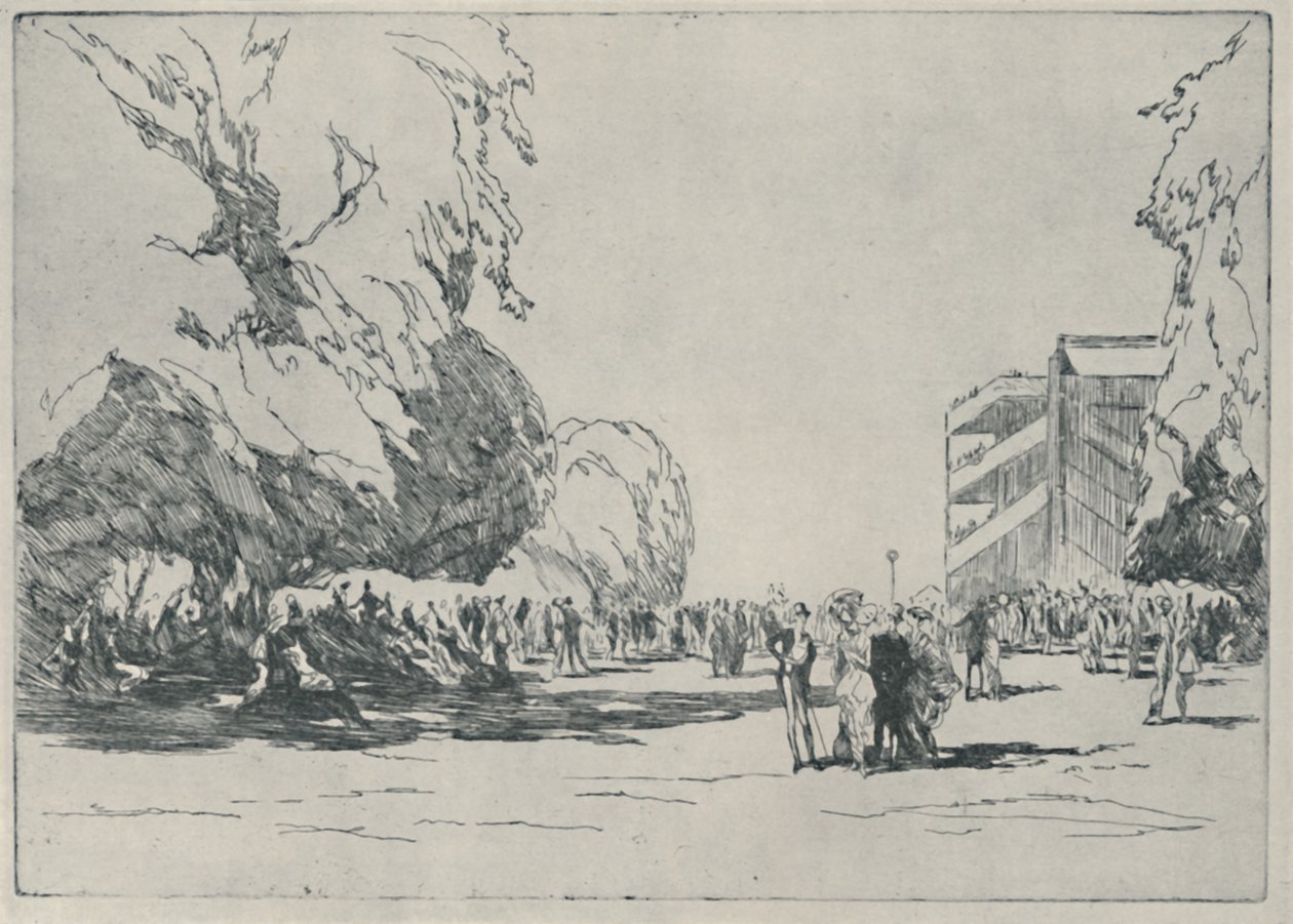 Ascot - The Paddock, 1914, 1920 af Claude Allin Shepperson