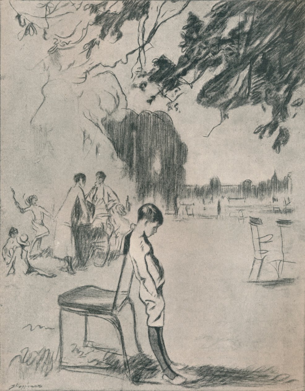 Jeg er syg til døden af kvinder fra drengen, c1900 af Claude Allin Shepperson