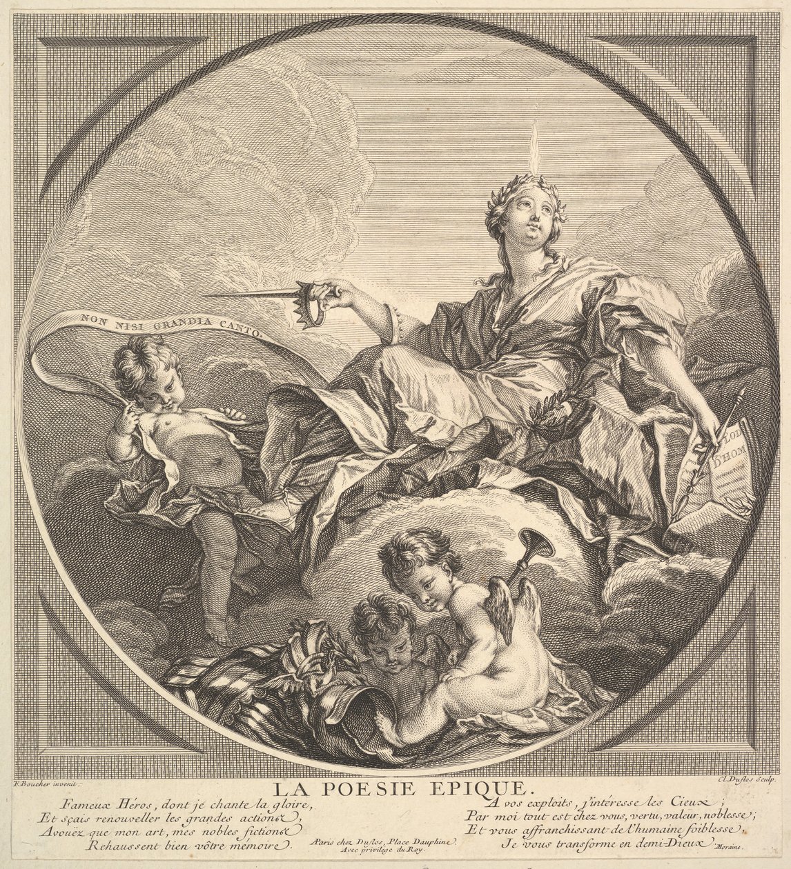 Episk poesi, ca. 1741. af Claude Augustin Duflos