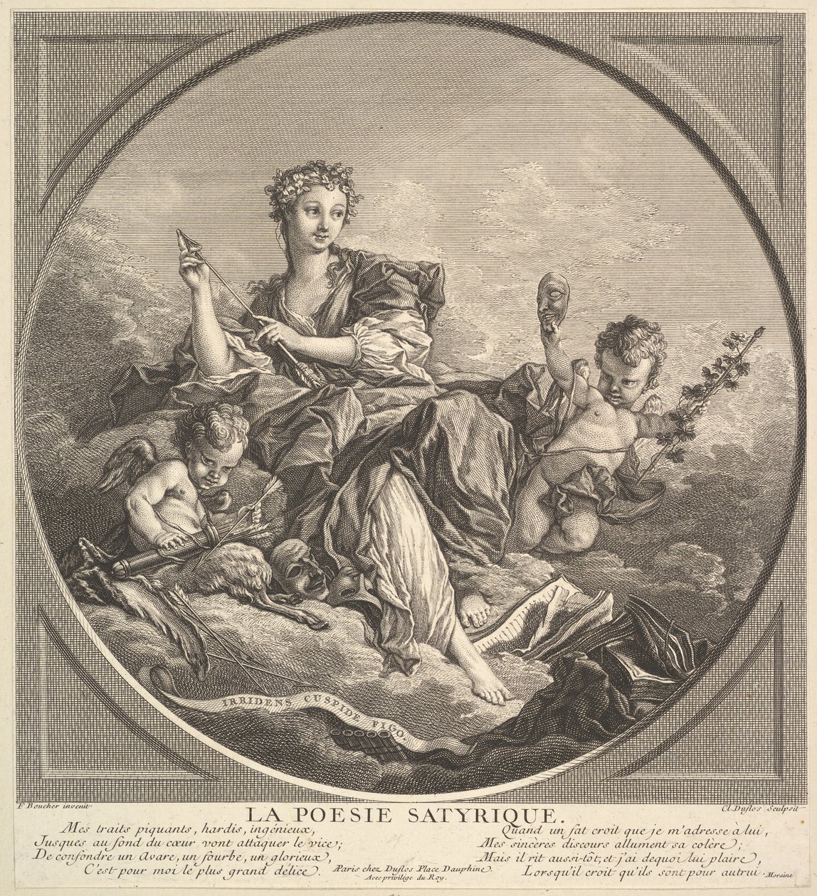 Satyrisk poesi, ca. 1741. af Claude Augustin Duflos