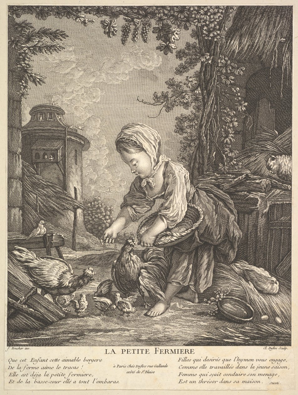 Den lille gårdpige, ca. 1753. af Claude Augustin Duflos