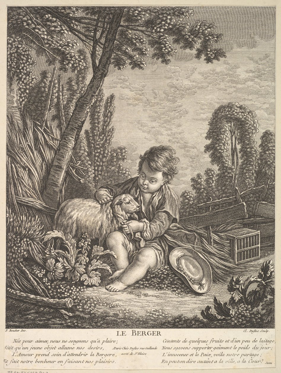 Hyrden, ca.1753. af Claude Augustin Duflos