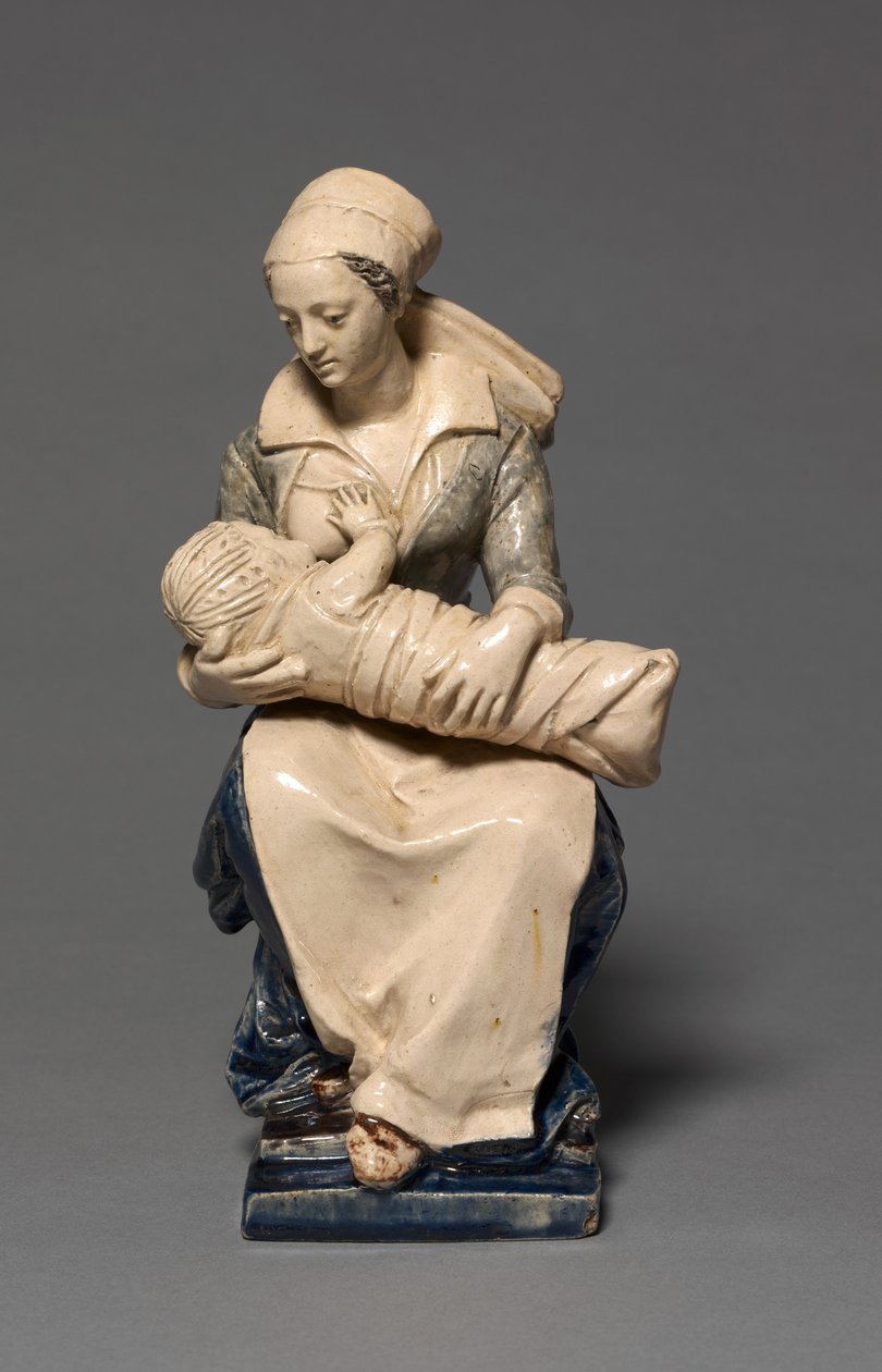 Sygeplejerskens figur, begyndelsen af 1600-tallet (fajance med emaljedekoration) af Claude Bertélémy de (attr. to) Blénod