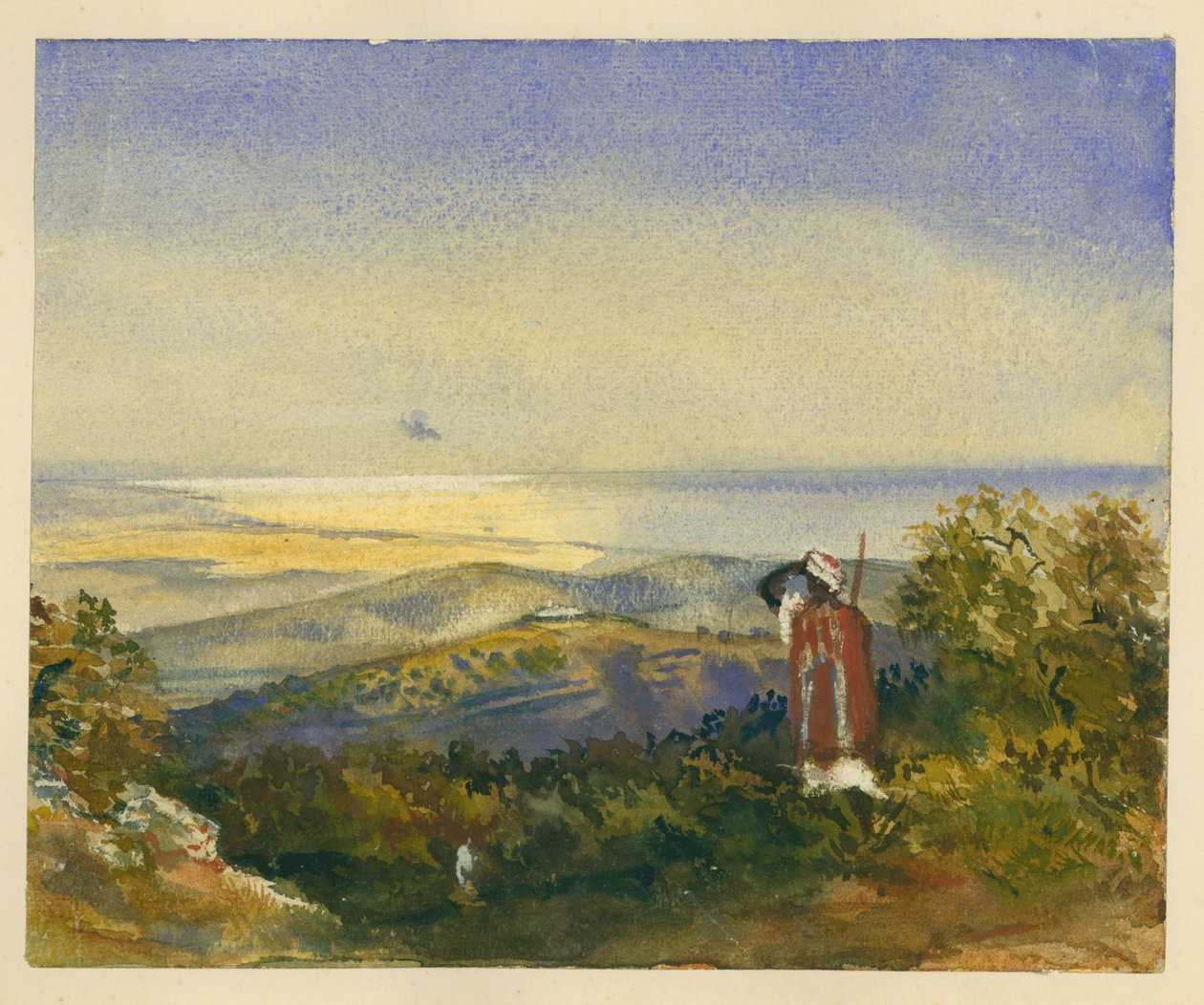 Mahrakah, Carmel (wc og blyant på papir) af Claude Conder