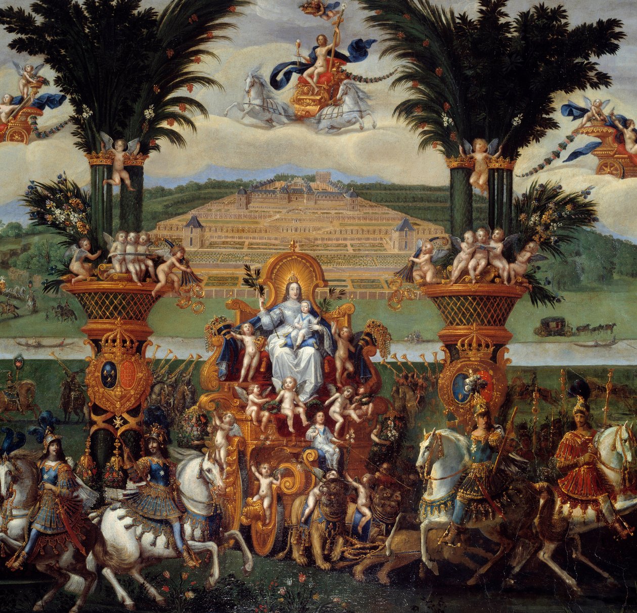 De fire elementer. Jorden (Center Detail). Olie på lærred. Mål: 4,22 x 1,14m. Maleri af Claude Deruet (1588-1662) af Claude Deruet
