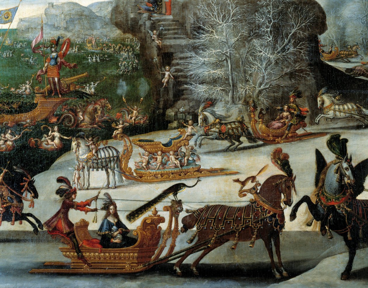 Kanen beskriver de fire elementer: vand. Maleri af Claude Deruet (1588-1662) af Claude Deruet