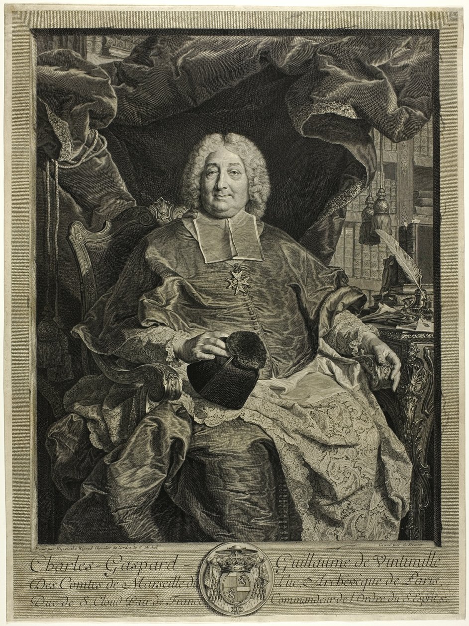 Portræt af Charles-Gaspard-Guillaume de Ventimiglia, ærkebiskop af Paris af Claude Drevet