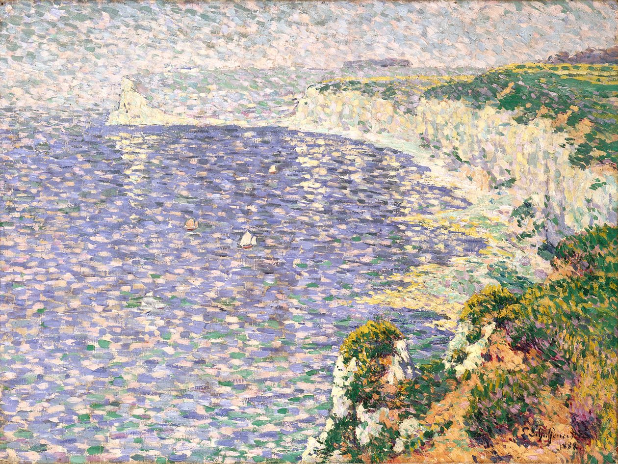 Udsigt over klipperne ved Etretat (olie på lærred) af Claude Emile Schuffenecker