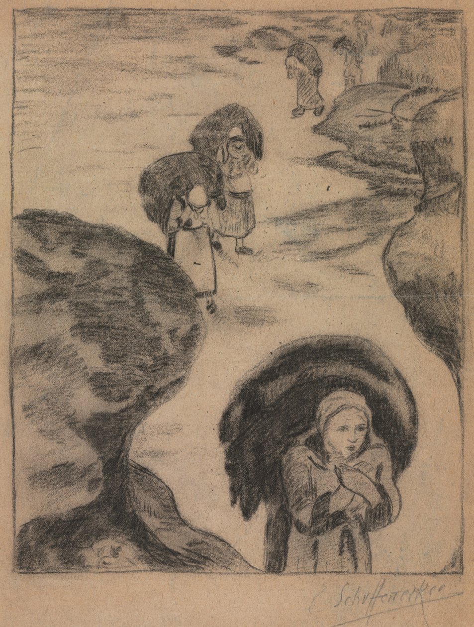 Indsamlere af tang, Yport af Claude Emile Schuffenecker