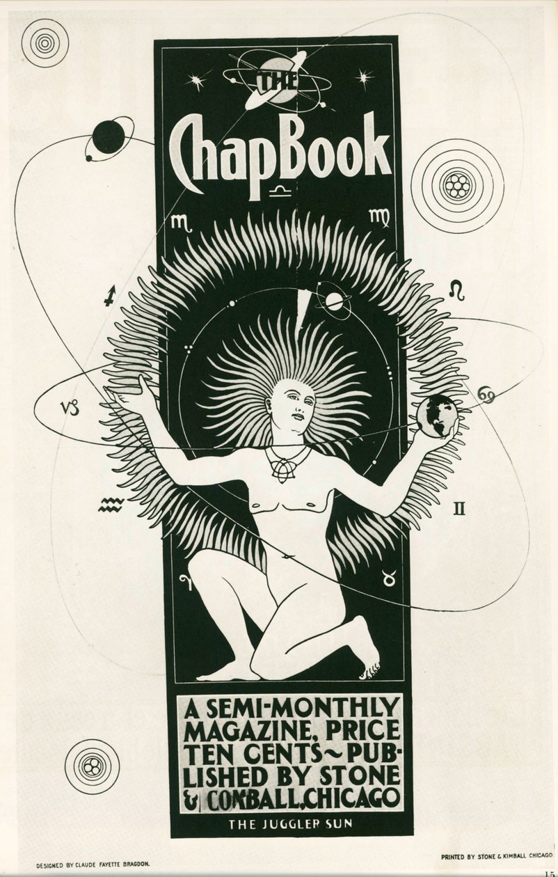 Claude F. Bragdon: The Chap Book, et halvmånedligt magasin. USA ... (litografi) af Claude Fayette Bragdon
