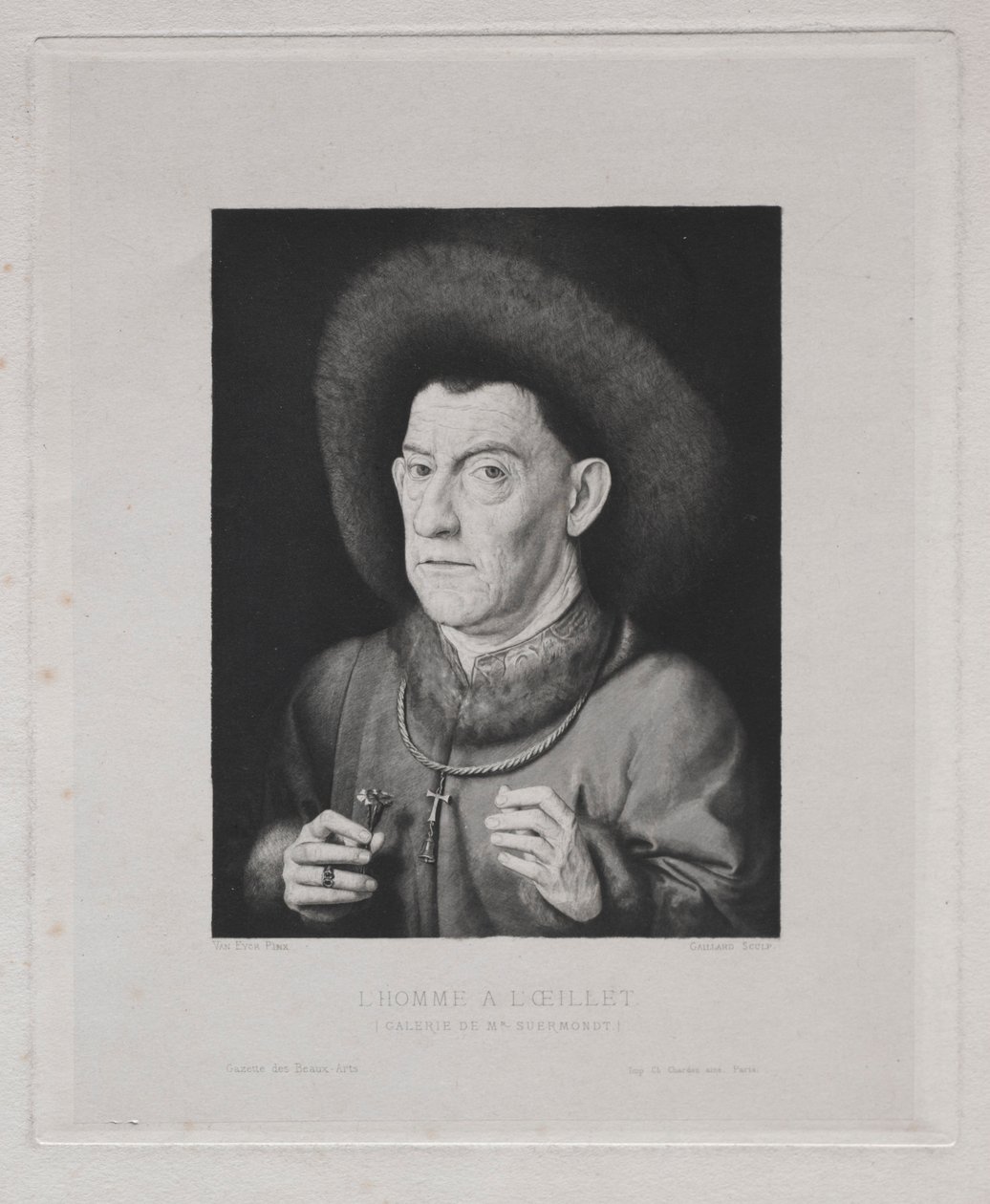 Mand med en lyserød. af Claude Ferdinand Gaillard