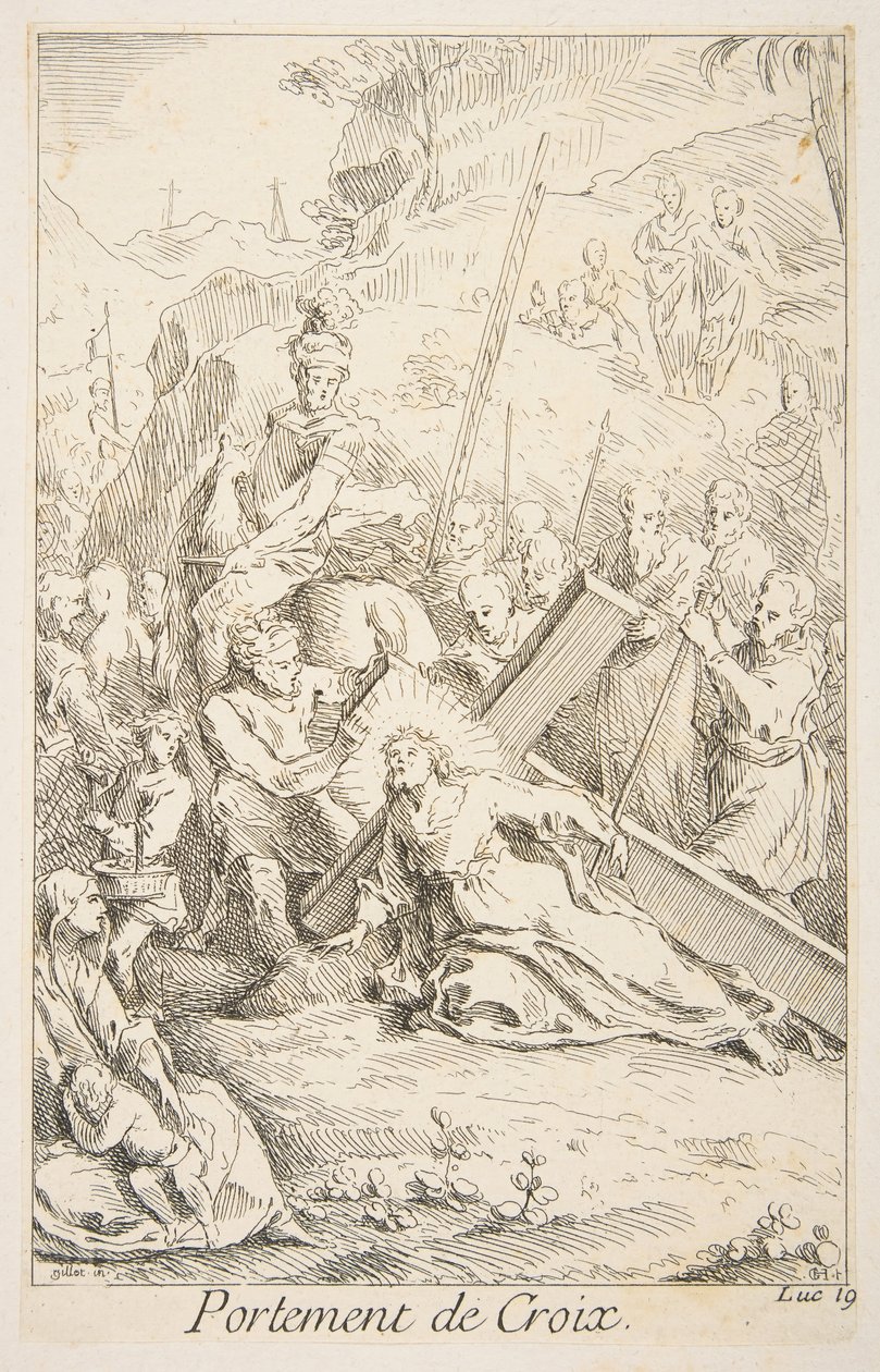 At bære korset.n.d. Skaber: Claude Gillot, Jacques Gabriel Huquier. af Claude Gillot, Jacques Gabriel Huquier