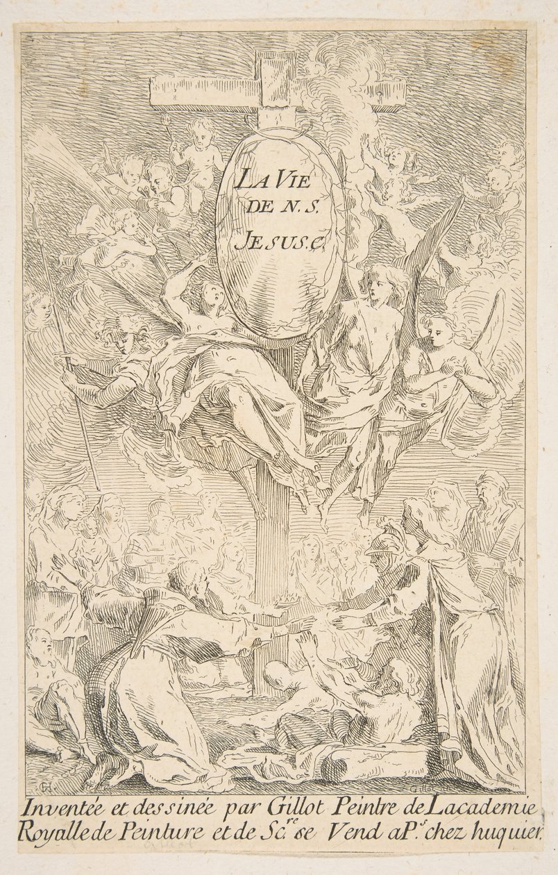 Frontispice til serien The Life of Christ.n.d. Skaber: Claude Gillot, Jacques Gabriel Huquier. af Claude Gillot, Jacques Gabriel Huquier