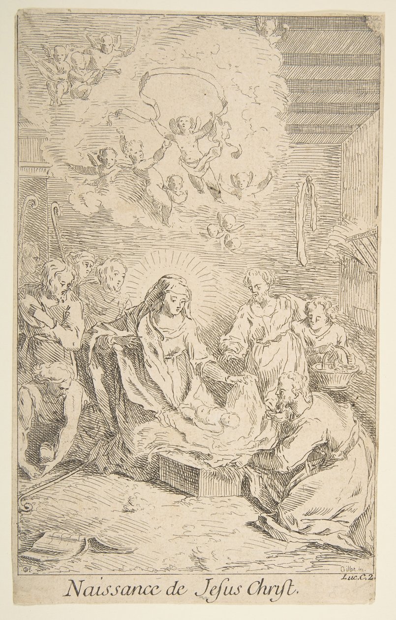 Fødsel.n.d. Skaber: Claude Gillot, Jacques Gabriel Huquier. af Claude Gillot, Jacques Gabriel Huquier