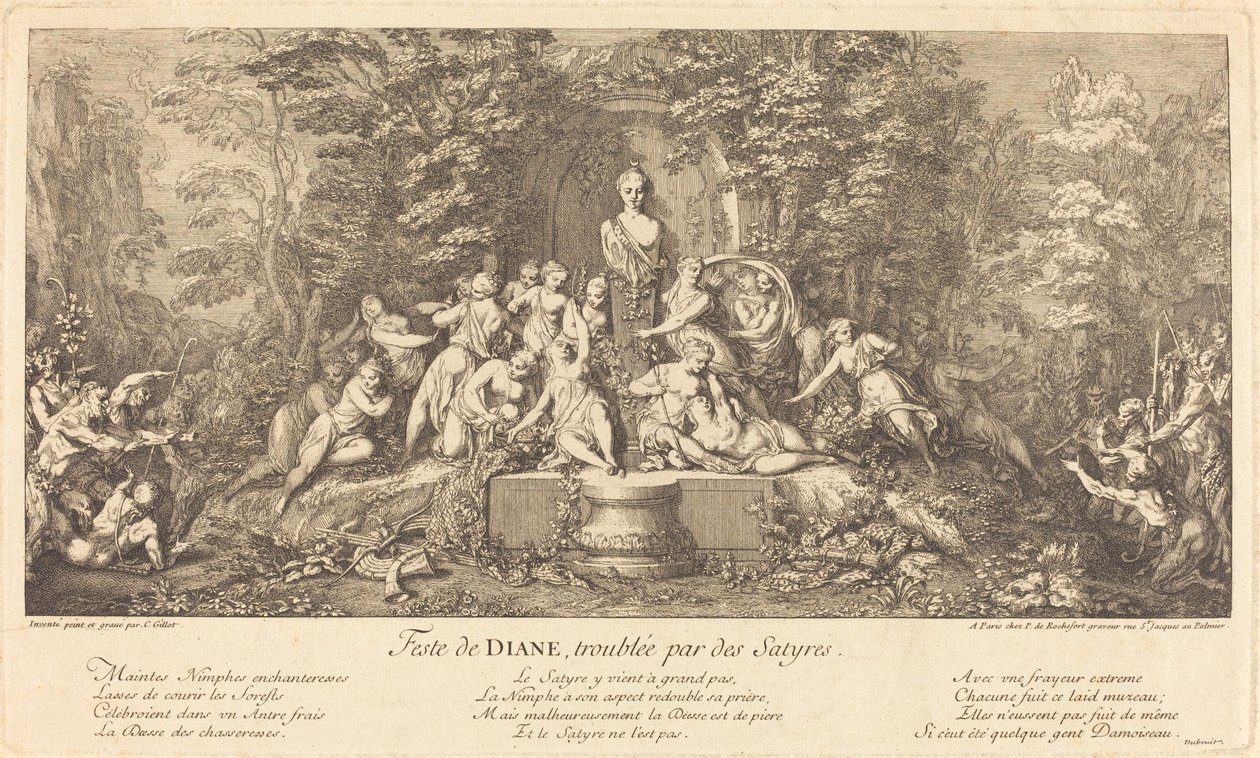 Feste de Diane, Troublee par des Satyres (Feast of Diana disrupted by Satyrs) af Claude Gillot
