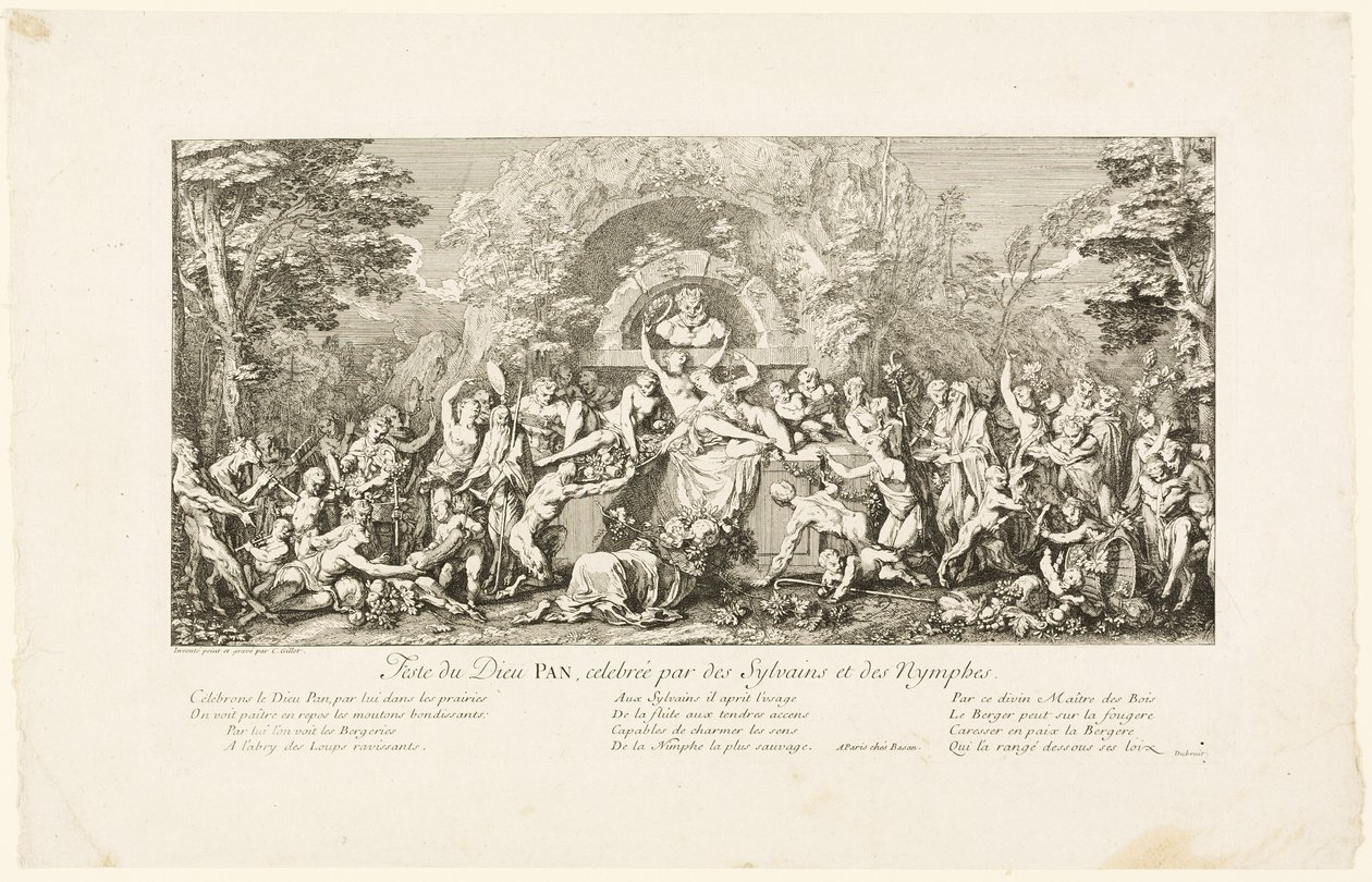 Festival for guden Pan, fejret af Sylvanerne af Claude Gillot