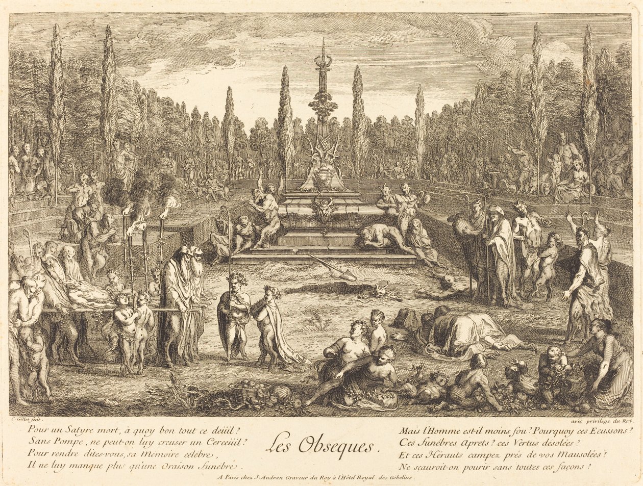 Les Obseques (Begravelsesritualerne) af Claude Gillot