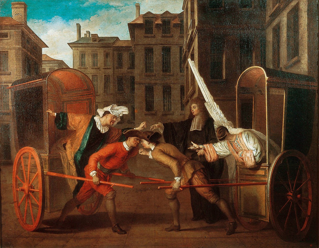 "De to vogne", ca. 1707 (olie på lærred) af Claude Gillot