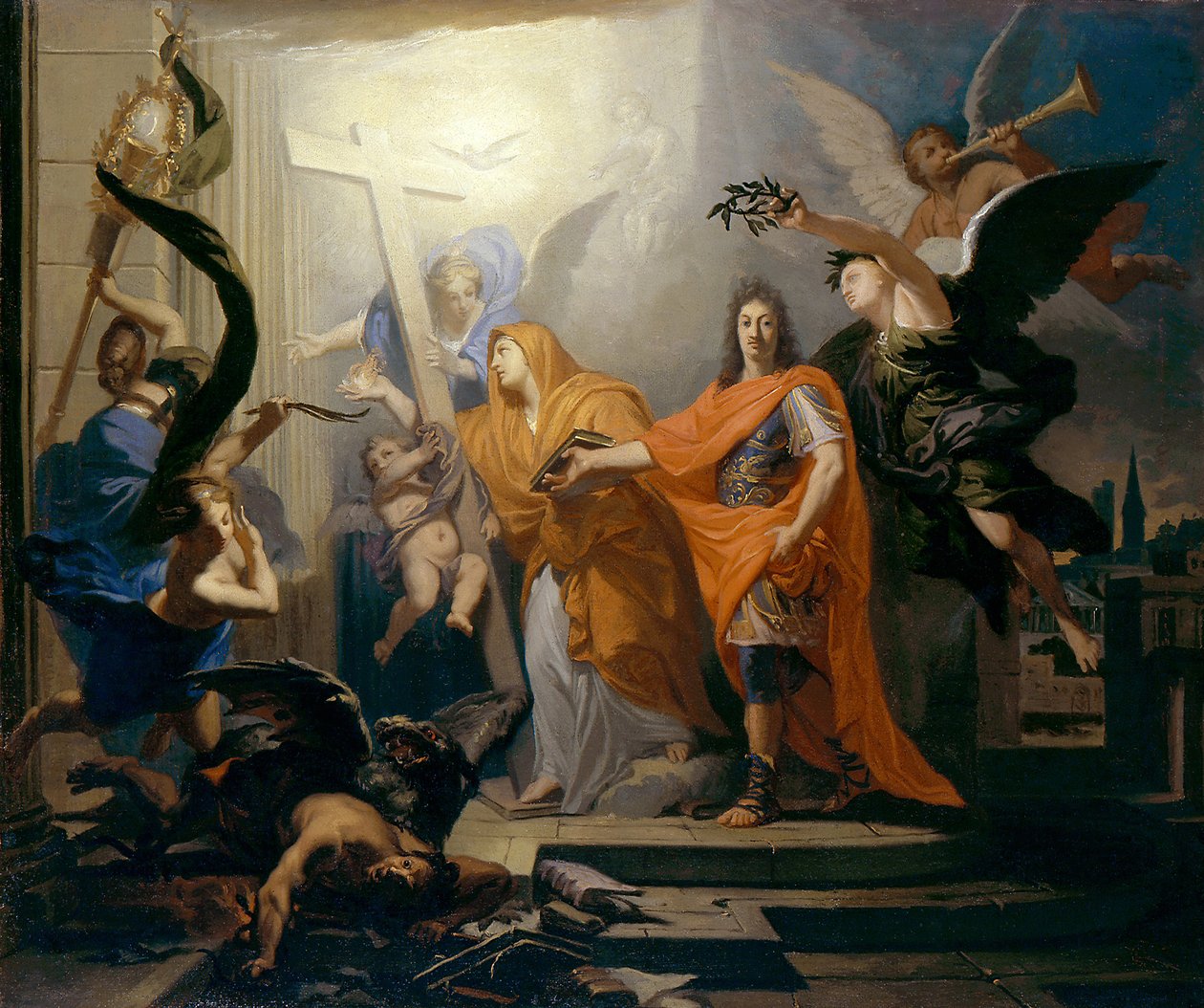 Restaureringen af den katolske religion i Strasbourg, ca. 1681. af Claude Guy Halle