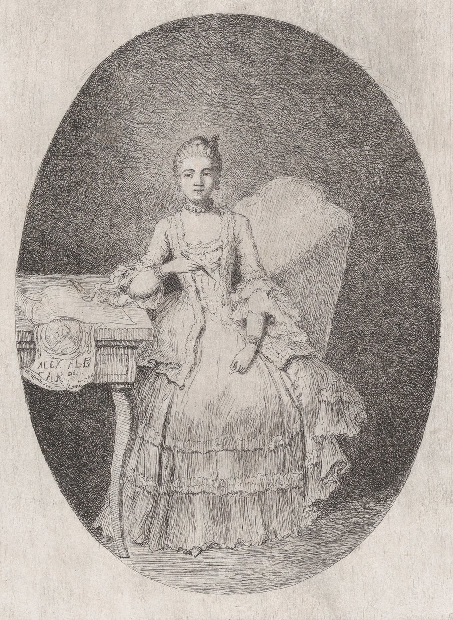Portræt af Marguerite Le Comte, 1764. af Claude Henri Watelet
