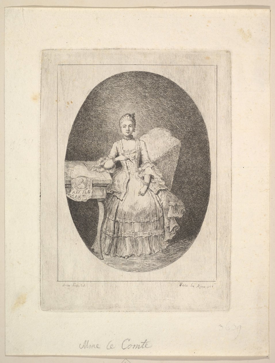 Portræt af Marguerite Le Comte, 1764. af Claude Henri Watelet
