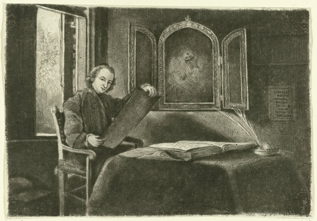 Portræt af Ponce-François Copette som Abraham Francen af Claude Henri Watelet