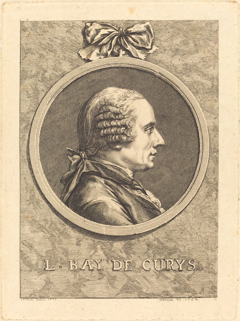 L. Bay de Curys af Claude Henri Watelet after Charles Nicolas Cochin II