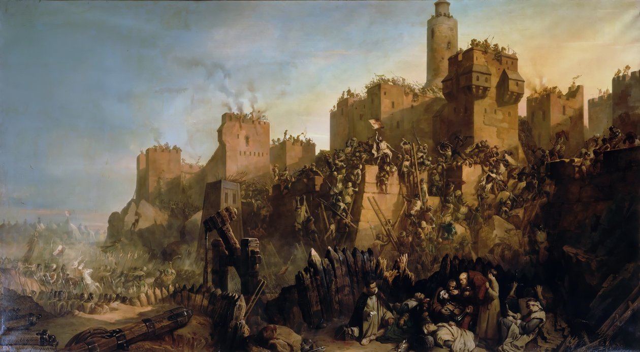 Erobringen af Jerusalem af Jacques de Molay i 1299, 1846 af Claude Jacquand