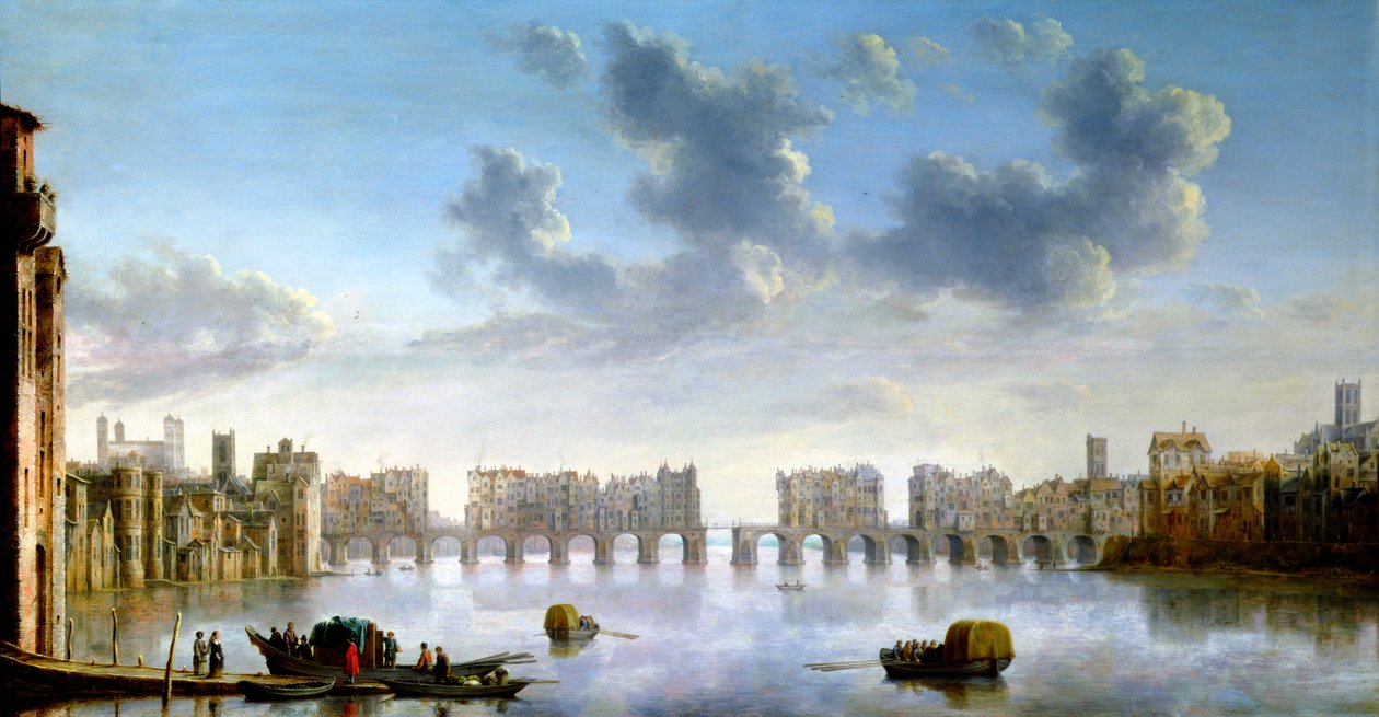 Old London Bridge, c1630 af Claude Jongh