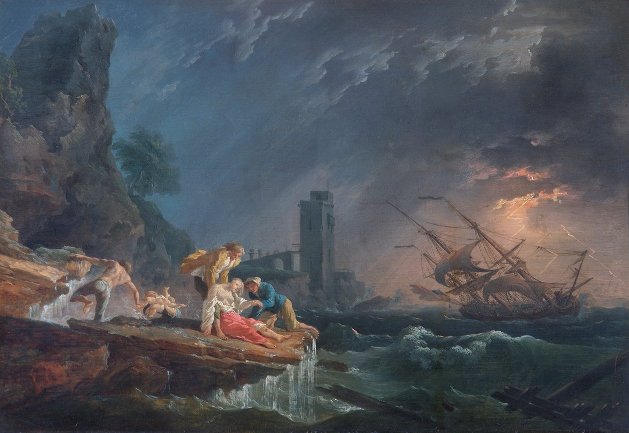 A Shipwreck, ca. 1760-65 (olie på lærred) af Claude Joseph (after) Vernet