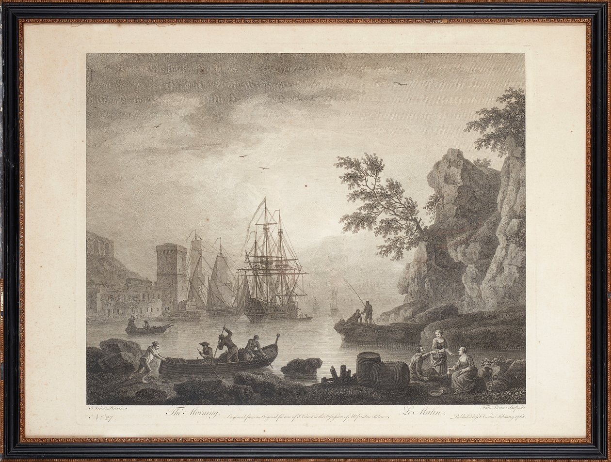 Ti franske stålstik af Claude Joseph (after) Vernet